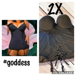 🆕 2X plus size Velvet Kitten sexy black chemise 🆕